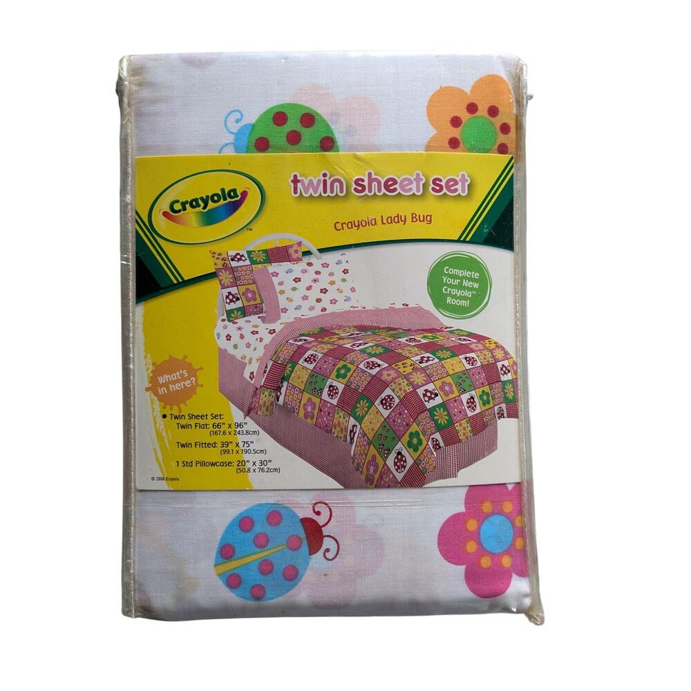 Rare Crayola Vintage Ladybug Twin Sheets